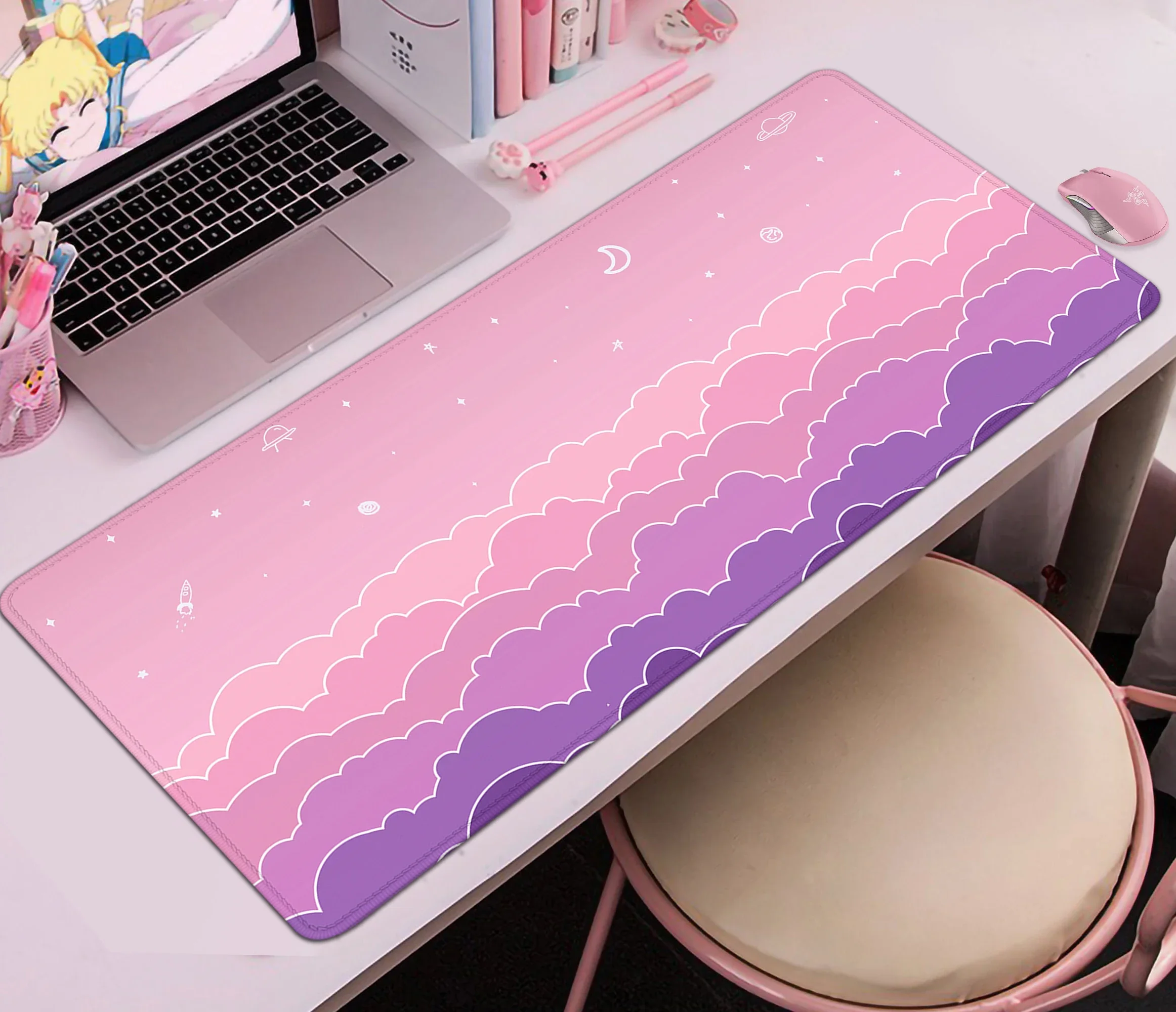 

Mouse Pad Cute XL Desk Pad Extended Gaming Keyboard Mats Large XXL Pink Mousepad 90x40