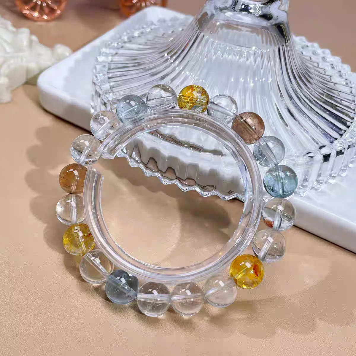 Natural Colorful Topaz Bracelet Clear Beads Women Men White Yellow Blue Topaz Bracelet Jewelry 9mm 10mm 11mm 12mm AAAAAA