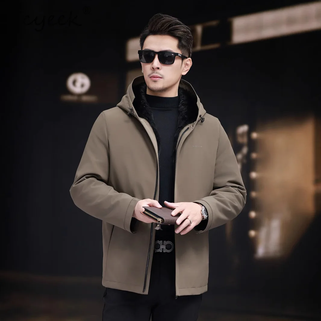 

Tcyeek Natural Mink Fur Jacket Men Winter Clothes Warm Fur Mens Coats New in Coats 2025 Business Casual Parka Куртка Мужская