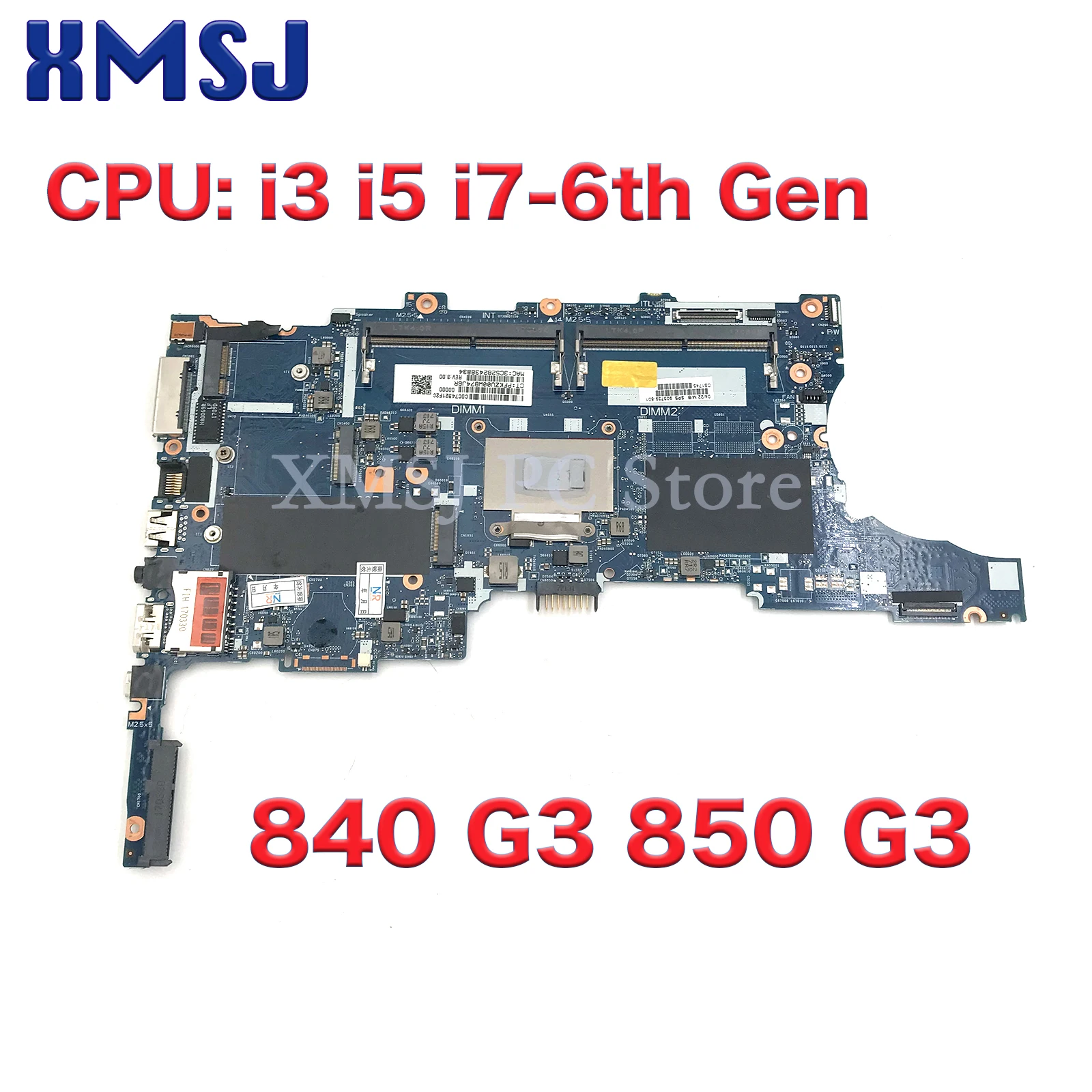 

For HP EliteBook 840 G3 850 G3 Laptop Motherboard With i3-6100U i5-6300U i7-6500U CPU UMA DDR4 6050A2728501 6050A2822301-MB-A01