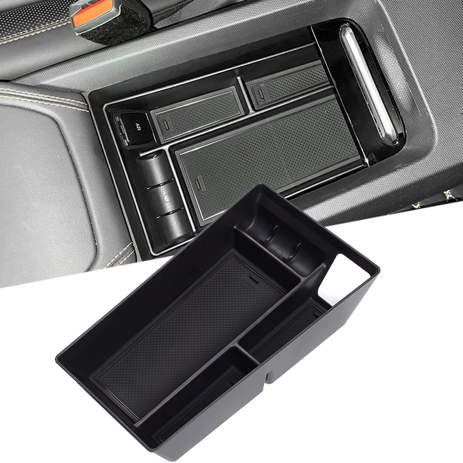 Central Console Armrest Storage Box Organizer Tray for Ford Mustang Mach-E 2021-2023 Stowing Tidying Car Interior Accessories