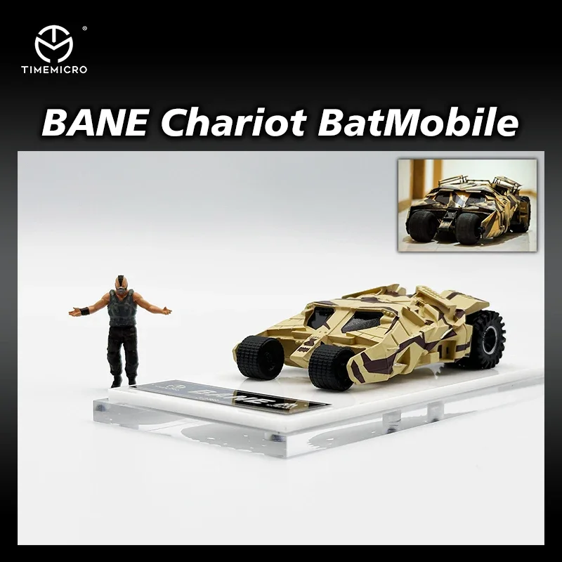 1:64 TM BANE Chariot Batmobile Bat With Figure Diecast Diorama Car Model Collection Miniature Toys Time Micro