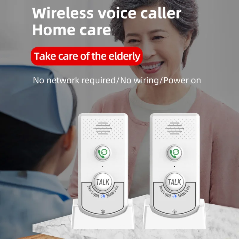 Home Intercoms Wireless Voice Bidirectional Caller Home Portable Voice Interphone Elderly Caller Room to Room Two Way Ringtone