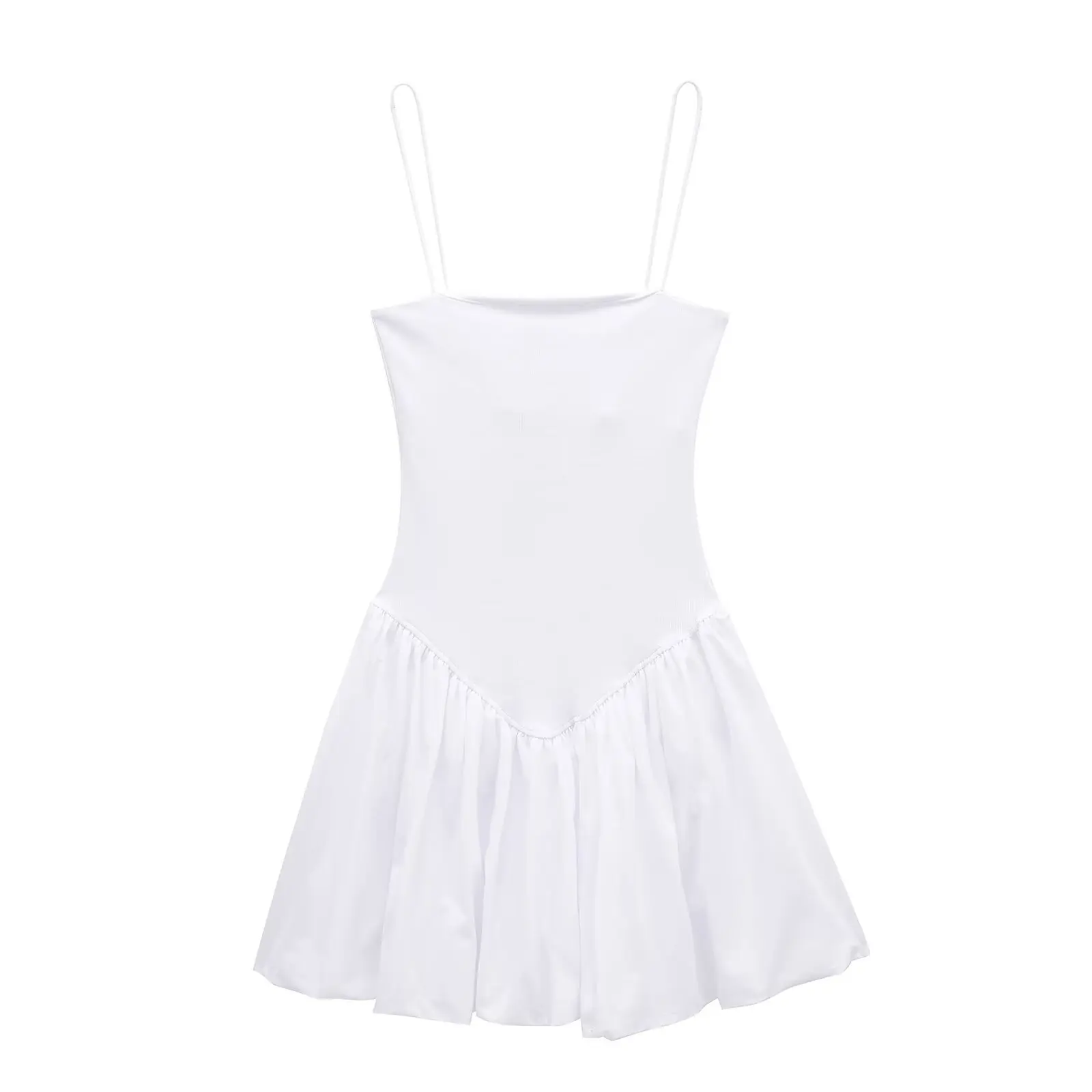 Abiti corti senza schienale a coste da donna Mini abito Slip a sbuffo 2024 abiti da sera pieghettati aderenti femminili estivi