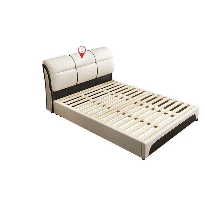

Type high-grade and durable second-lying soft bag simple leather bed The first layer of cowhide is simple