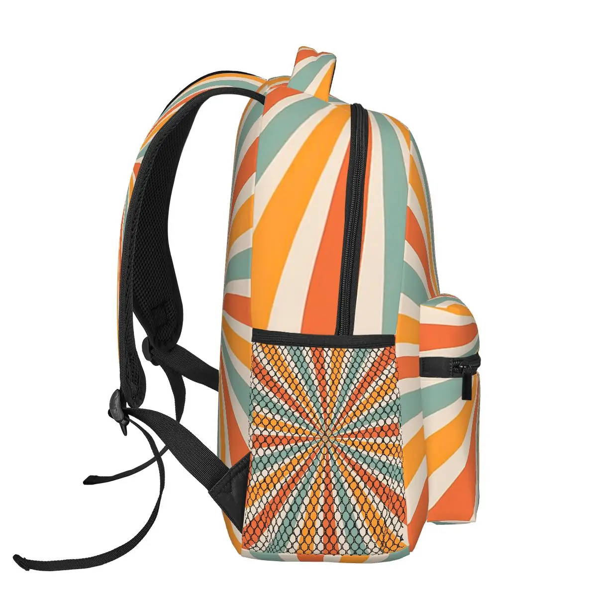 Mochilas Retro Sunburst para meninos e meninas, mochilas escolares, mochila de viagem dos desenhos animados, bolsa de ombro para estudantes, anos 70