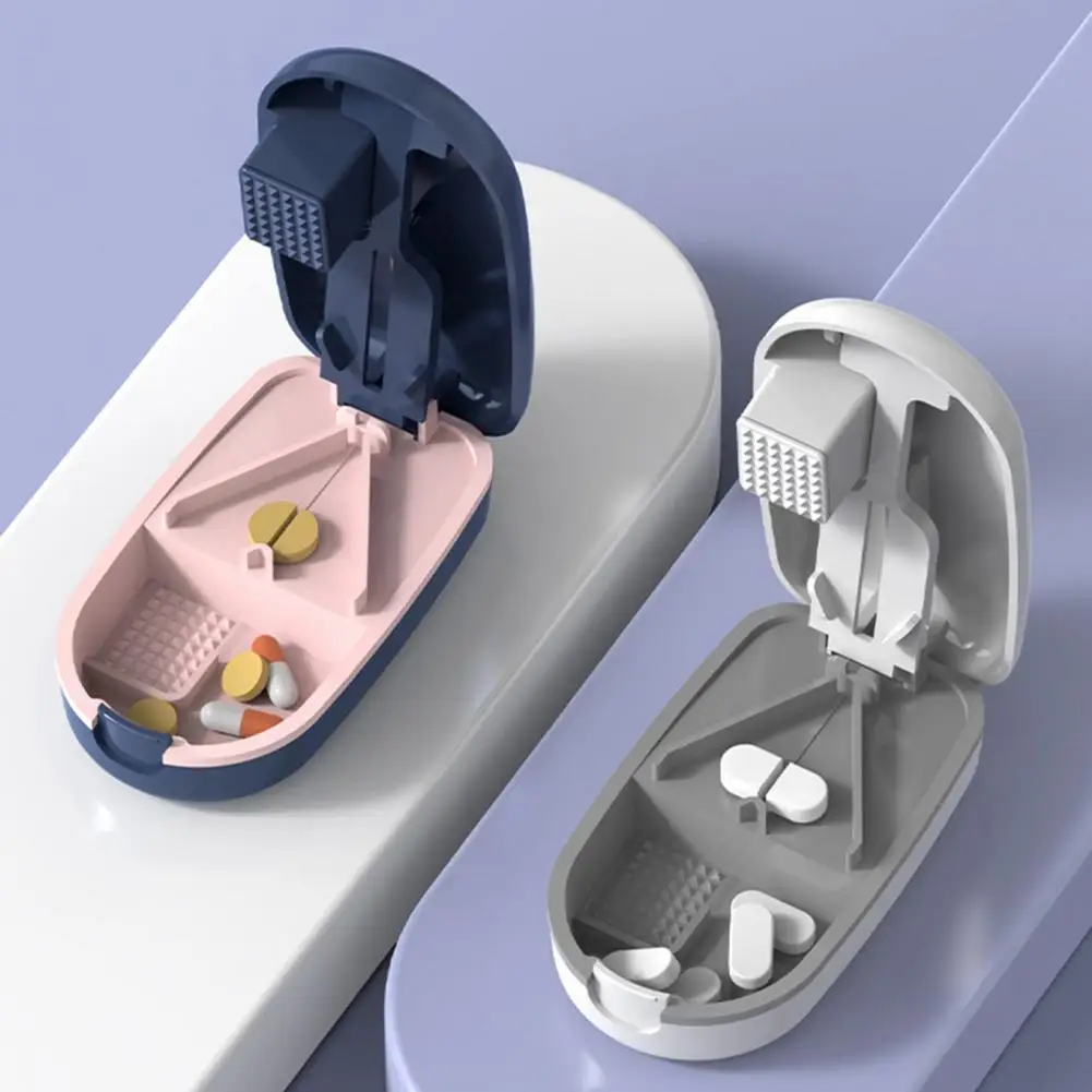 Pill Cutter Splitter for Small And Tiny Pills, Portable Tablet Grinder, Portable Medicine Divider with Storage Compartment