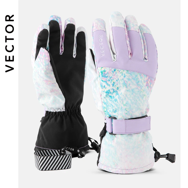 Gants de ski chauds et imperméables pour fille et garçon, équipement professionnel, coupe-vent, pour la neige et l'équitation, 506