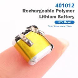 401012 Lithium Polymer Battery 3.7V 30mAh For i7s/i8/i9/i12 Wireless Earphone Wireless Headphones Toy GPS Smart Watch