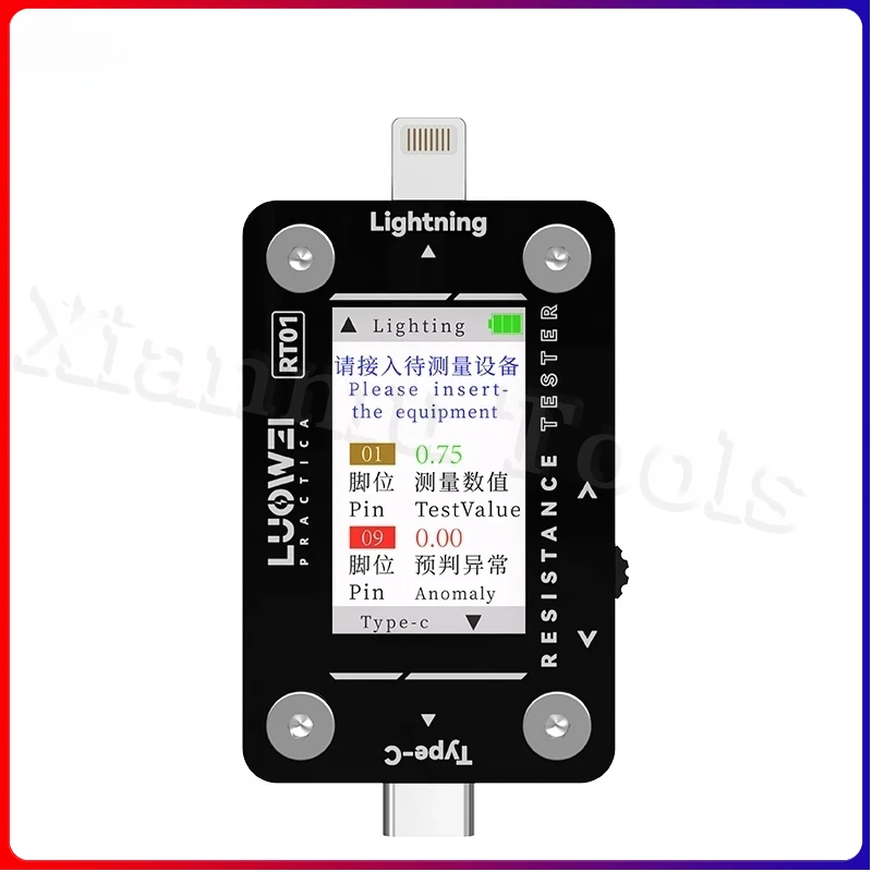 

Luowei LW-RT01 Charging Port Tester For Phone Type-C Lighting Dock Connector Check Automatic Scanning Detection Repair Tool
