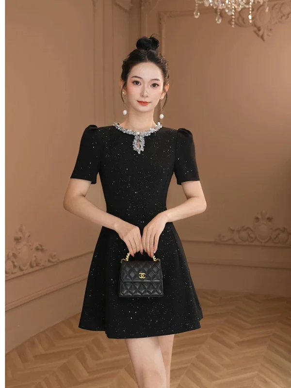 Saia Longa A-Line de Cintura Alta com Design Emagrecedor, Nova Coleção de Verão, em Fibra de Poliéster