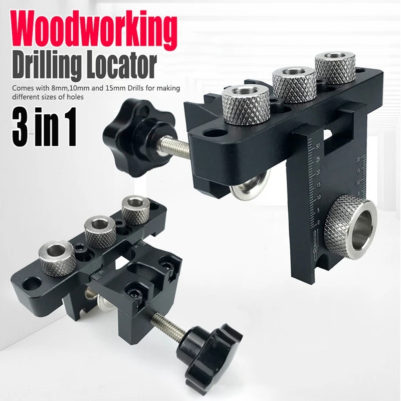 Woodworking Pocket Hole Jig Puncher Tools Best Dowel Jig 8MM 10MM Bushes Drilling Guide Locator