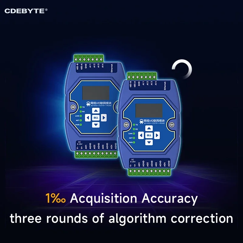 Imagem -04 - Módulo de Rede 4ai Mais 4ao 020ma 4-20ma Rj45 Rs485 Cdebyte Me31-xaxa0404 dc 8-28v Modbus Tcp Rtu Modbus Gateway Oled Display