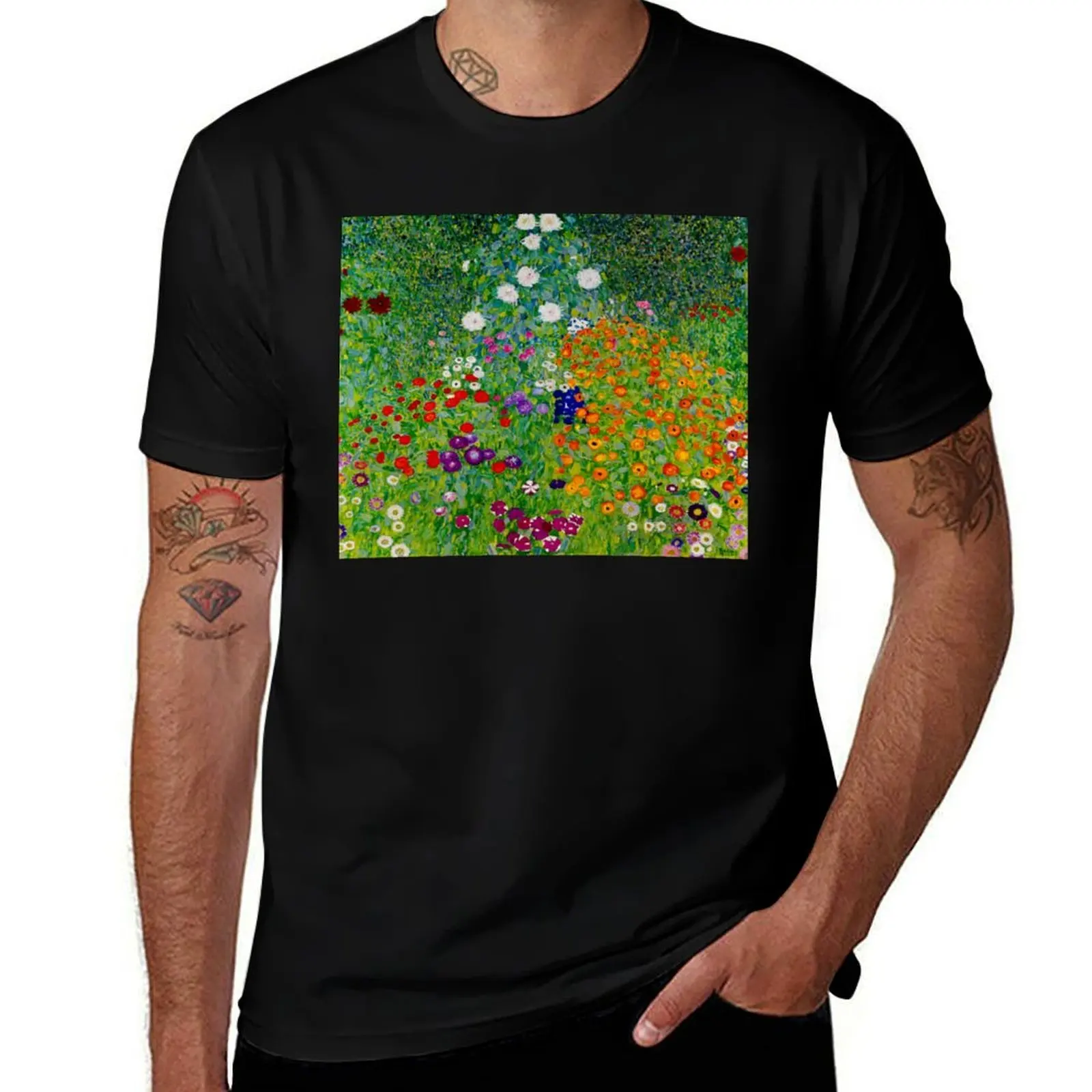 

Flower Garden/ Blumengarten - Gustav Klimt Art Nouveau Floral T-Shirt Luxury man T-shirts oversize Men's t-shirts