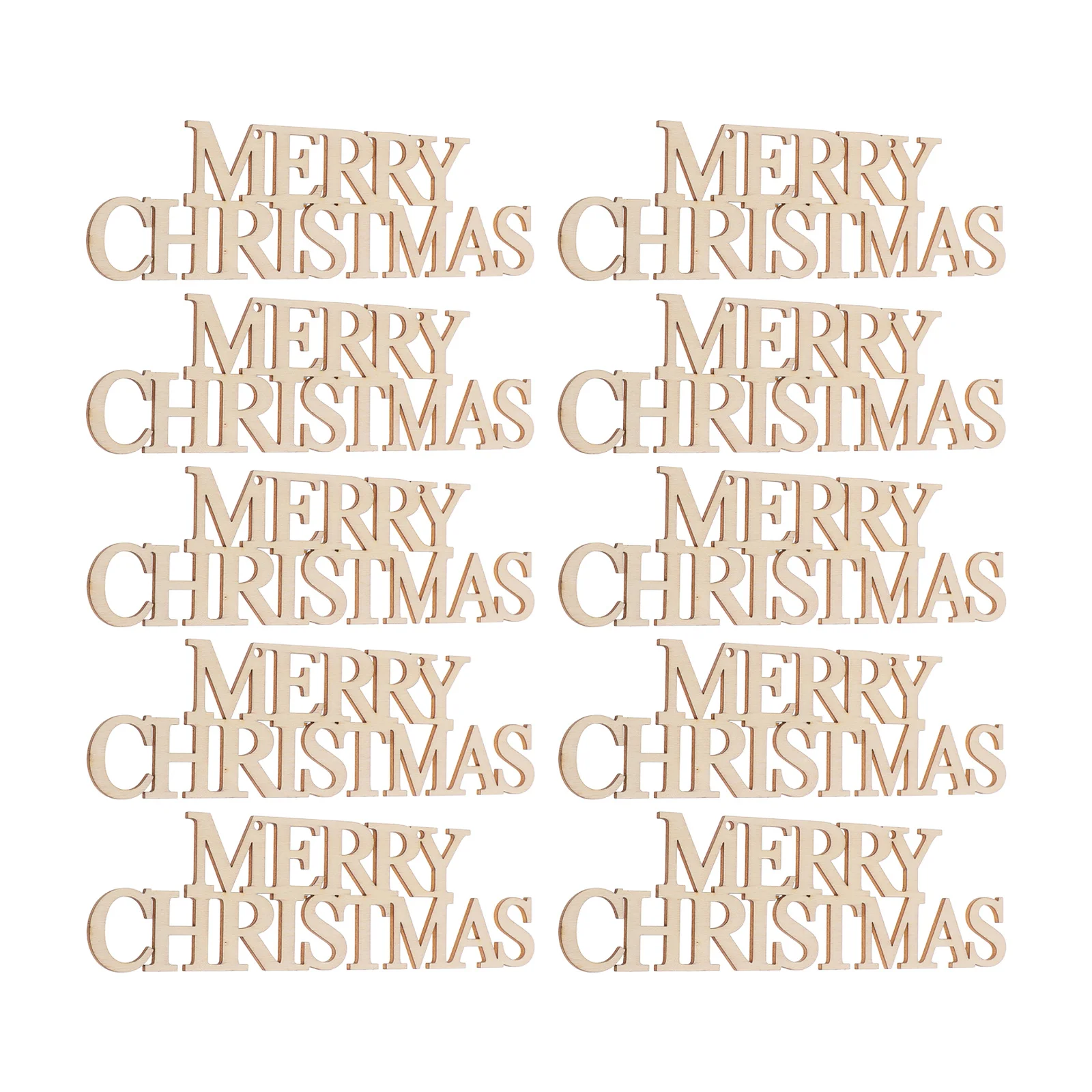 

10pcs Wooden Gift Tags Unfinished Diy Christmas Decorations Wood Slices For Crafts Merry Christmas Cutouts Blank Chips Craft