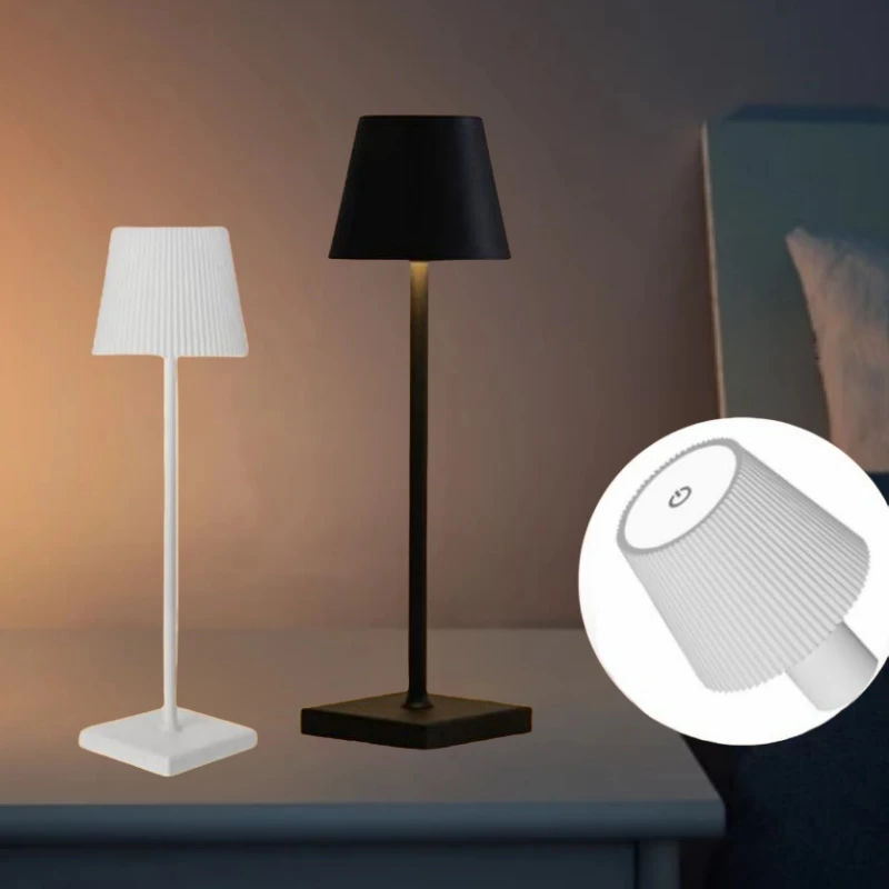 

LED Desk Lamp Rechargeable Touch Switch Table Lamp 3 Colors Dimming For Bar Restaurant Study Club Dinner Ambiance Decor Lighting