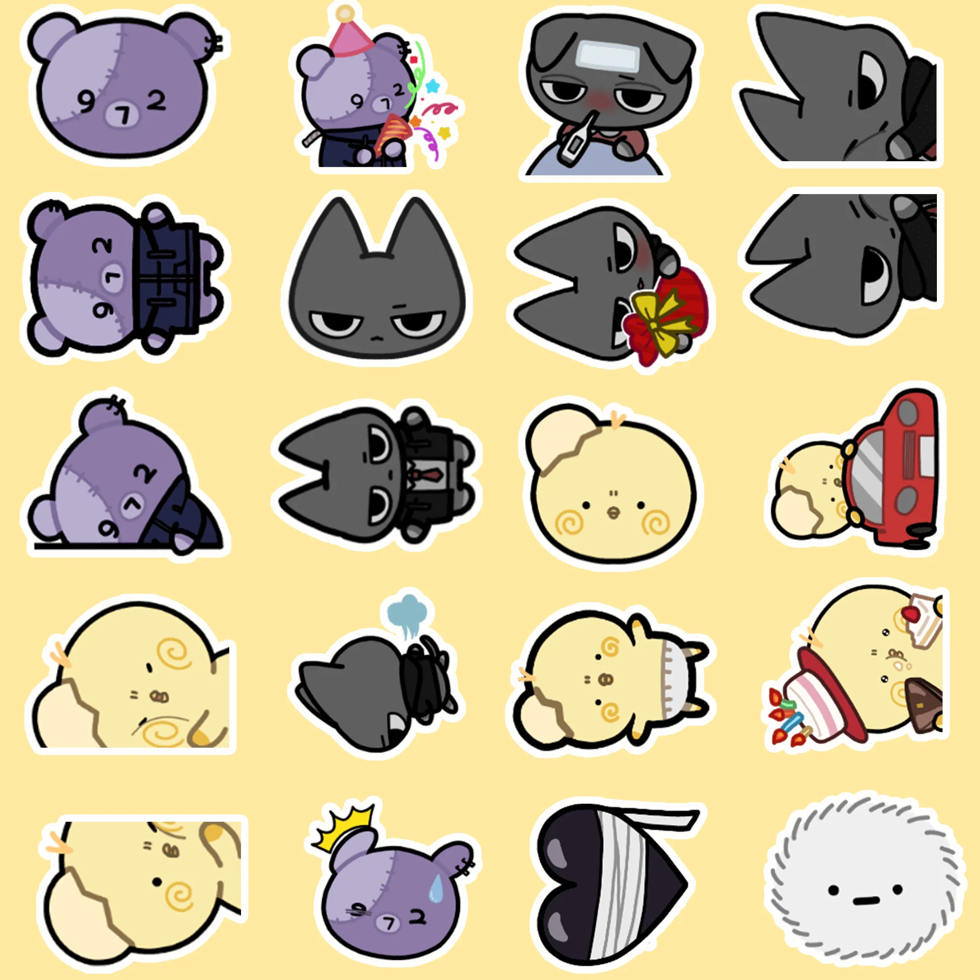 40 Pieces of Cute Line Art Bear Stickers – For Decorating Tablets Phones and Luggage