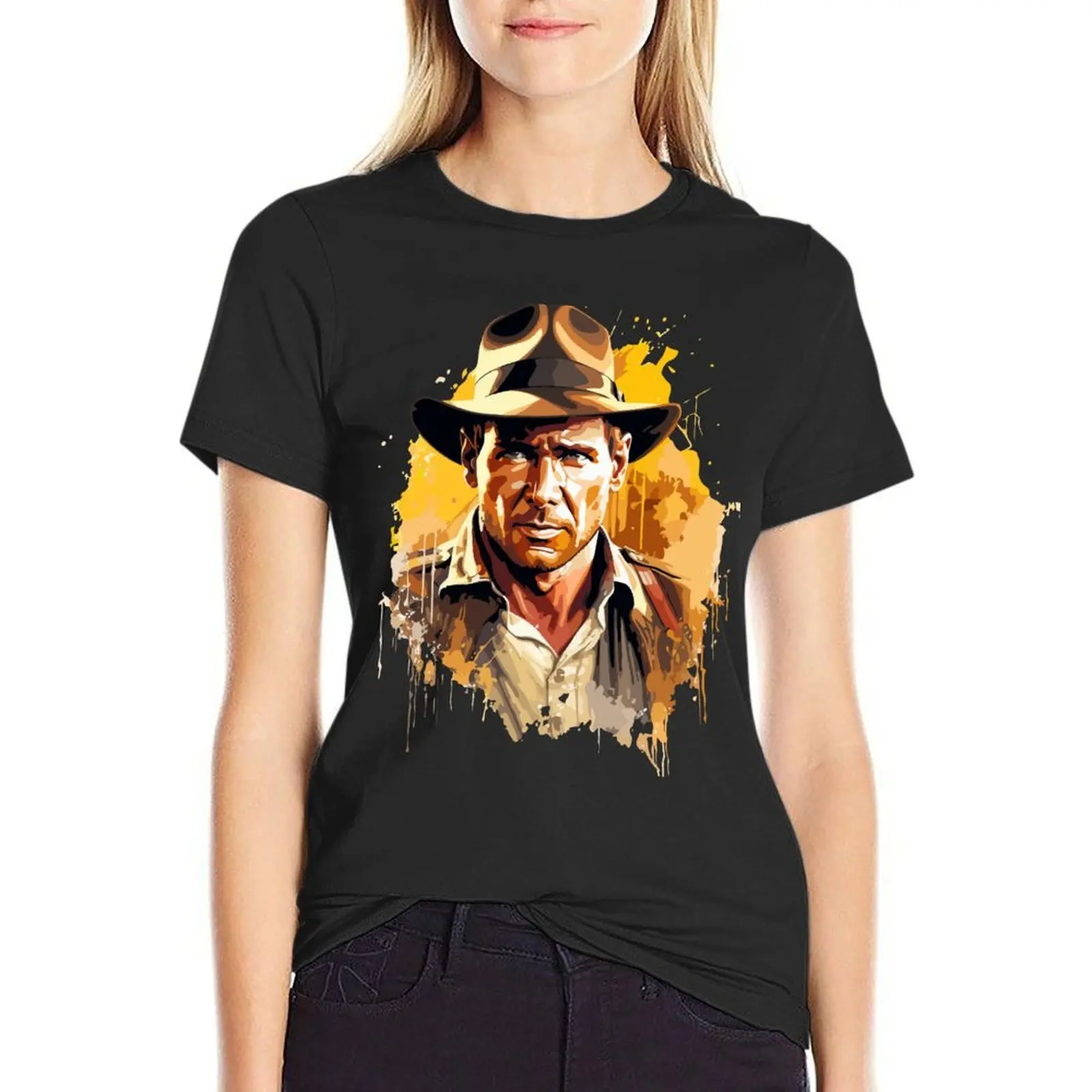 

Indy Fan Art T-Shirt Blouse quick drying customizeds Women's summer blouses 2024