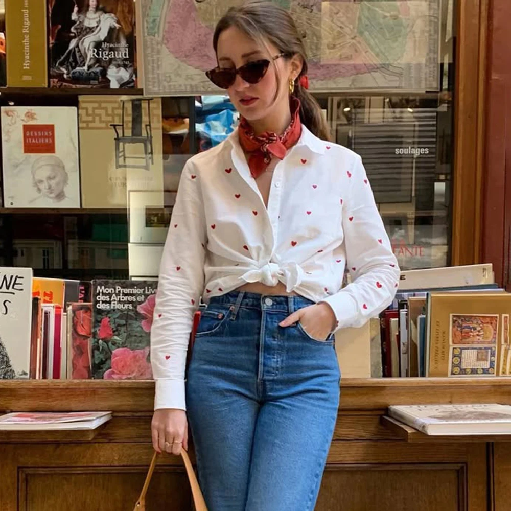 

Tuularose Women's Printed Shirts Fashion Contrast Casual Loose New Blouses Summer Elegant High Street Commuting Women's Shirt