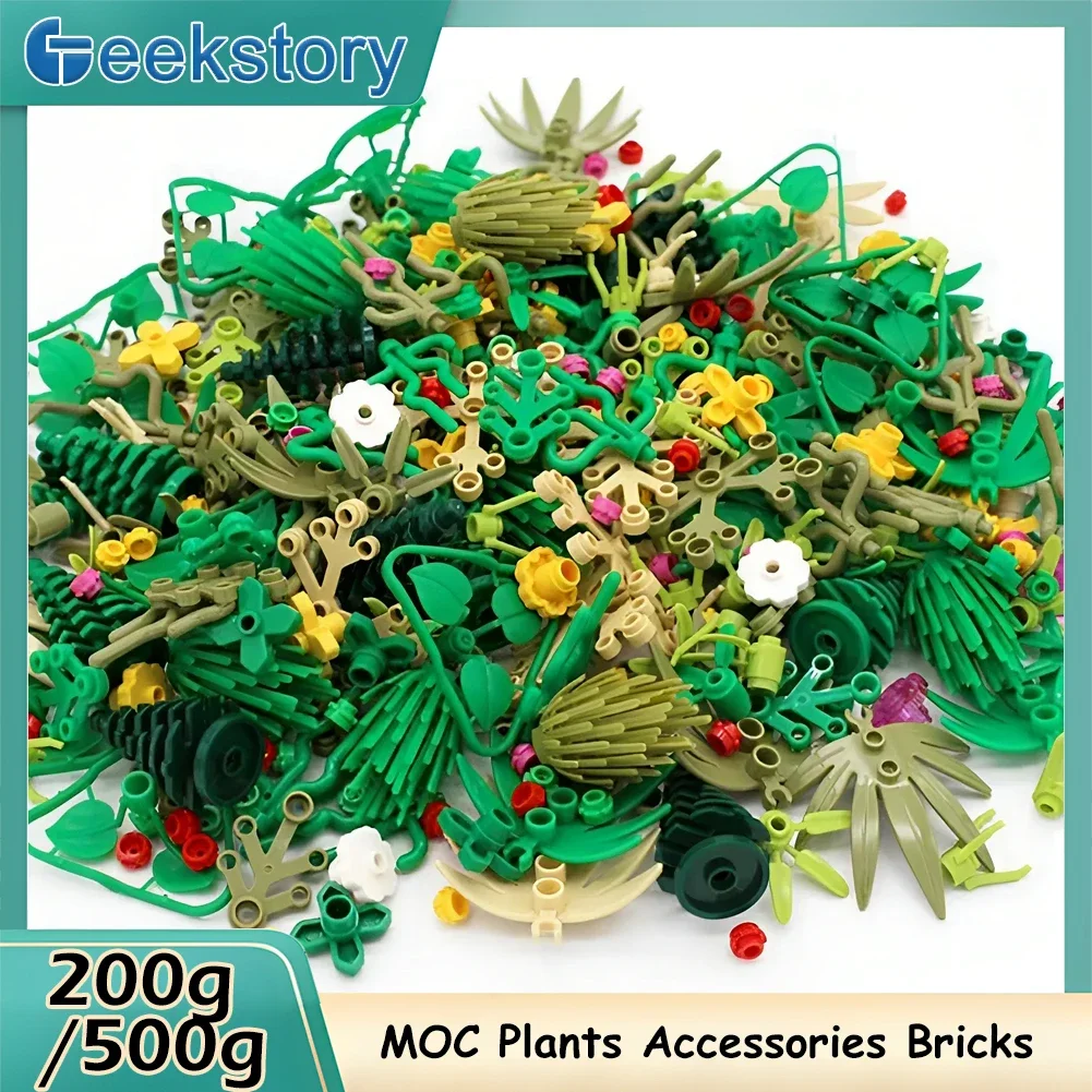 

MOC Plants Trees Accessories Building Blocks Grass Leaf Flower Bush Puzzle Toys for DIY Jungle City House Street Kids Gift