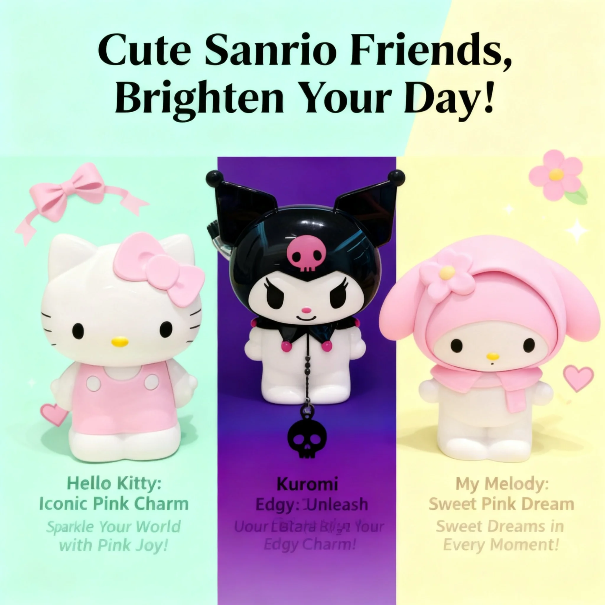 

Sanrio Cute Kuromi Hello Kitty Makeup Brush Storage Kawaii Melody Pen Holder Desktop Stationery Organizer Student Gift