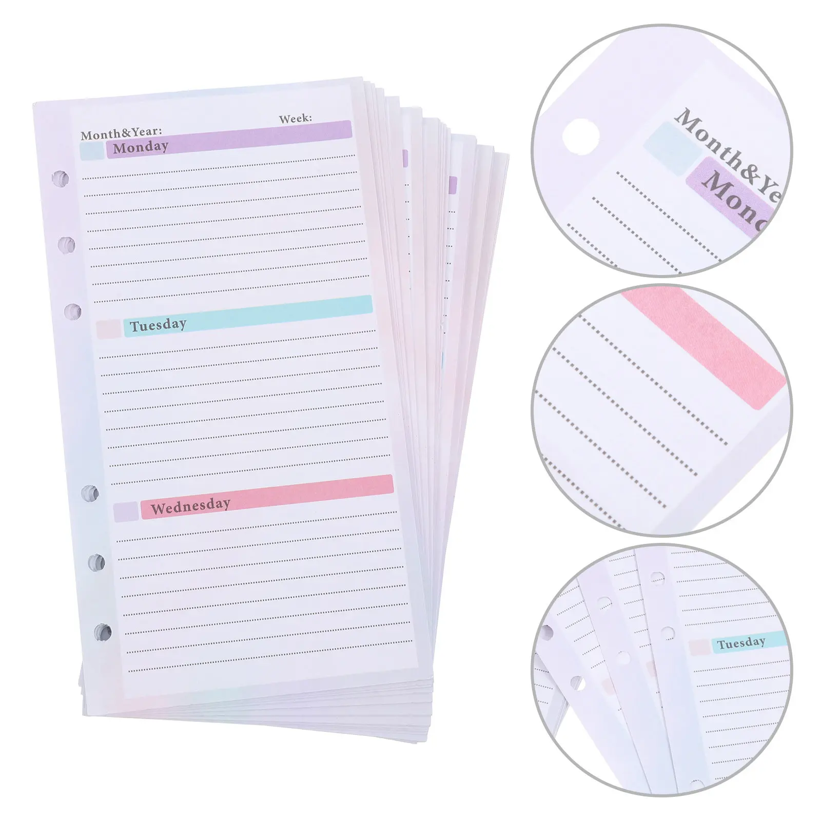 

54 Sheets Spiral Weekly Planner Notepad A6 Undated Refillable Desk Planner for Work School Office Home Task Planning Weekly