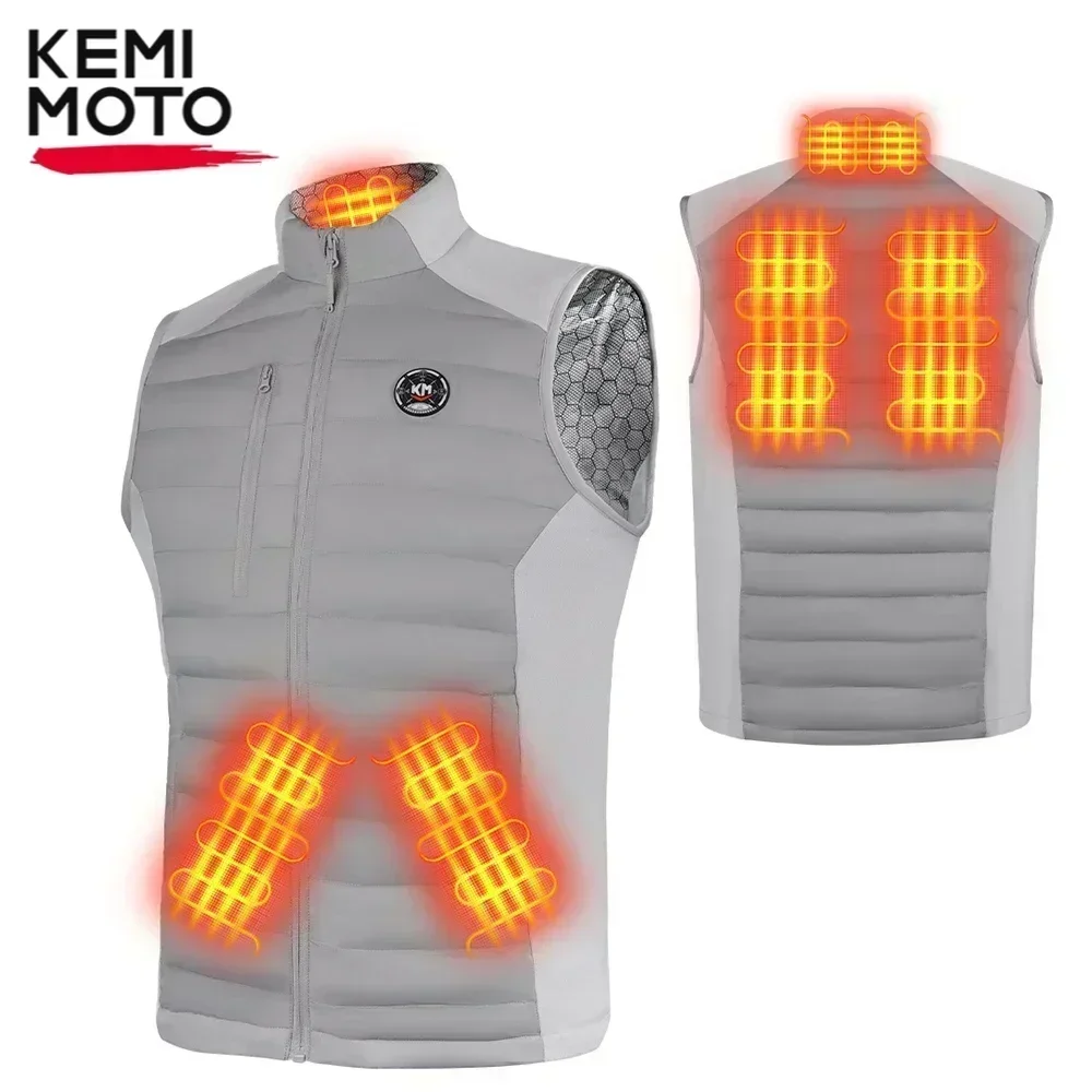 KEMIMOTO Heated Vest Thermal Jacket Electric Heating Hand Warmers Unisex 10000mAh Battery for Outdoor Golf Ski Camping Sports