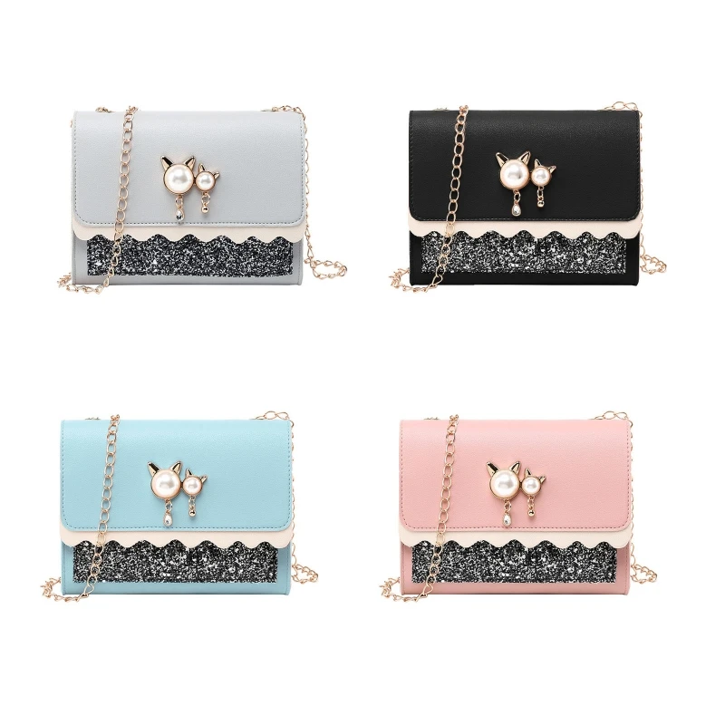 for Creative Small Square Bag Handbag PU Leather Shoulder Bag Chain Bag Crossbody Bag All-match for Street