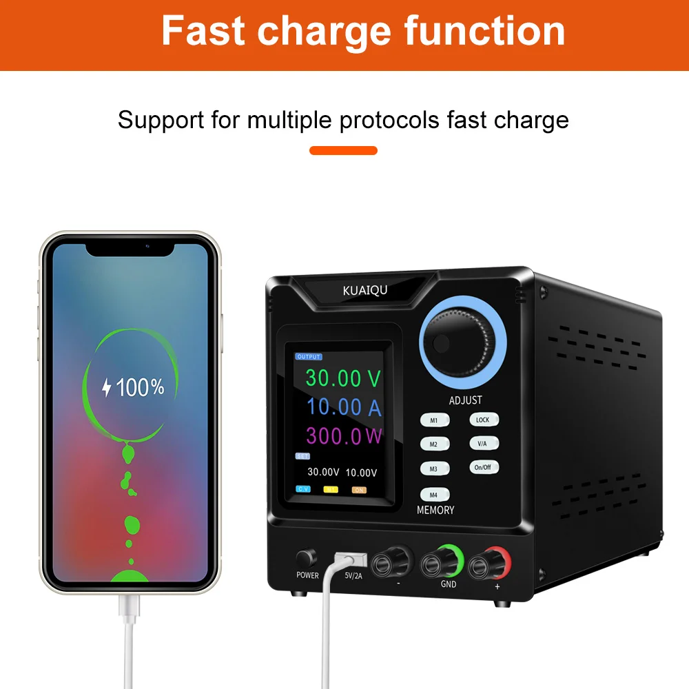 RS-232 Port DC Lab Programmable Adjustable Power Supply 30V 10A 60V 5A 120V 3A Voltage Regulator Memory Function Data Storage