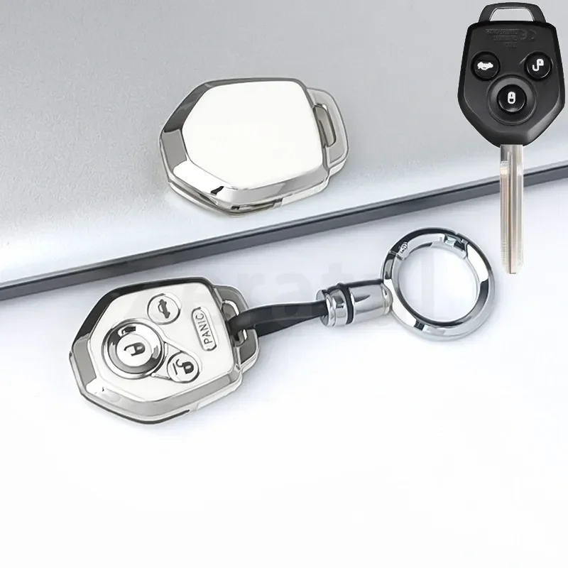 4 Buttons TPU Key Case Cover Keyless Remote Shell Fob for Subaru Forester Outback Legacy 2008-2014 Protector Accessories