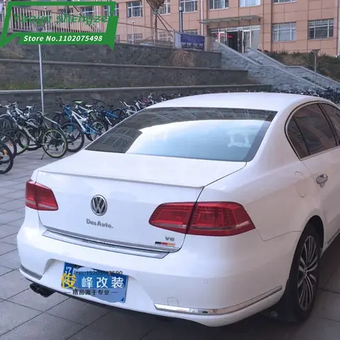 For 2011-2016 B7 Volkswagen Passat Spoiler Top Wings Black Lip Body Kit Splitter Trunk Trim Affix Stick