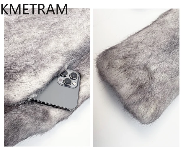 معطف فرو أرنب الثلج الأنجورا الطبيعي للنساء فاخر فضي ورمادي قصير معاطف من الفرو الحقيقي ملابس شتوية عالية الجودة للسيدات 2025 schuba