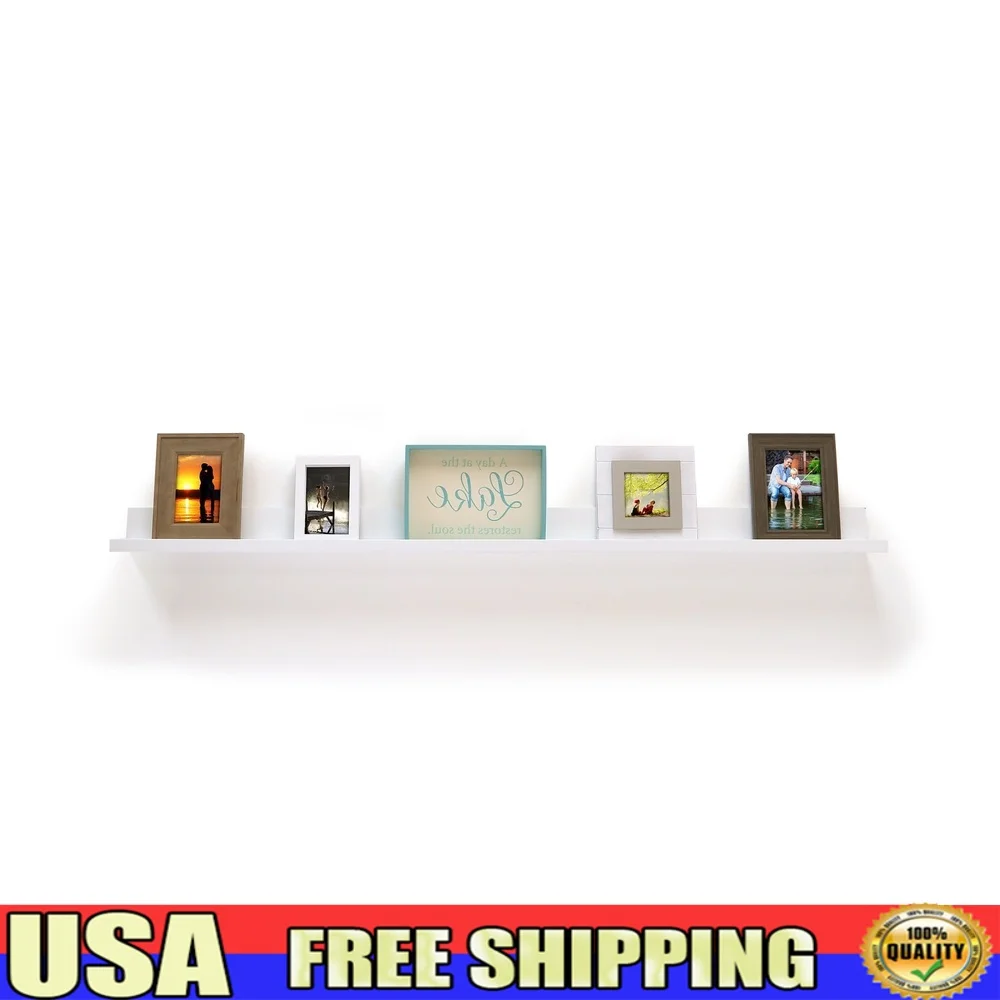 

Modern Floating Picture Ledge Shelf 72 Inch White MDF Wall Mounted Display Photos Art Collectibles Indoor Decor