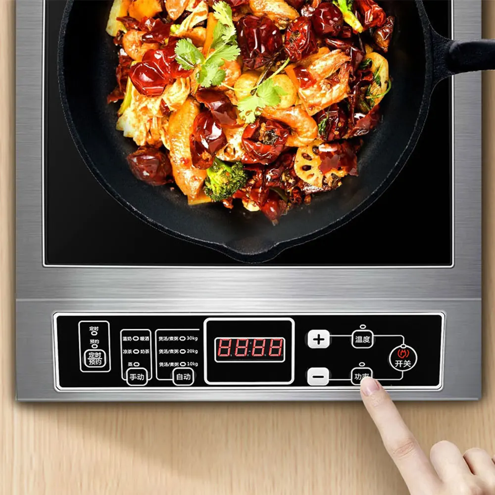 Fogão de indução de alta potência 3500W comercial fogão de indução de aço inoxidável doméstico stir fry bateria fogão avião