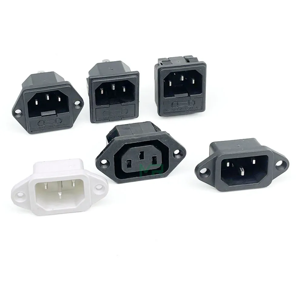 Black IEC 320 C13 male and female Plug Rewirable Power Connector 3pin Socket 10A /250V