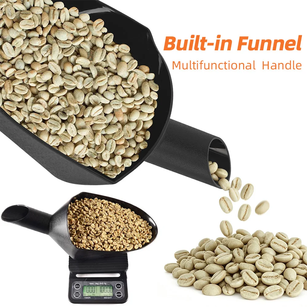 1KG/2KG Coffee Bean Scale Scoop ABS Green Coffee Shovel Large Capacity Durable Roasted Coffee Shovel Coffee Bean Measuring Tool