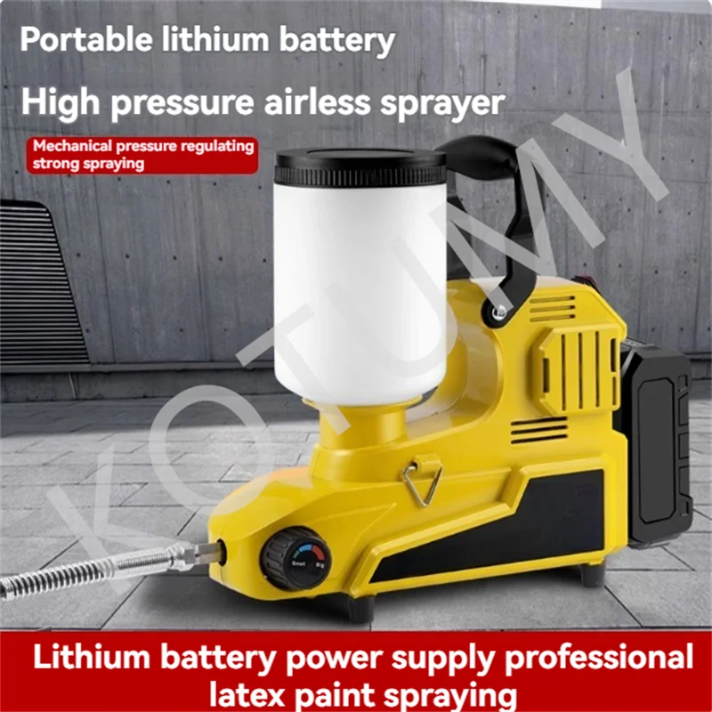 Lithium Battery High Pressure Airless Paint Sprayer 1600W New Multifunctional Portable Brushless Sprayer Latex Paint
