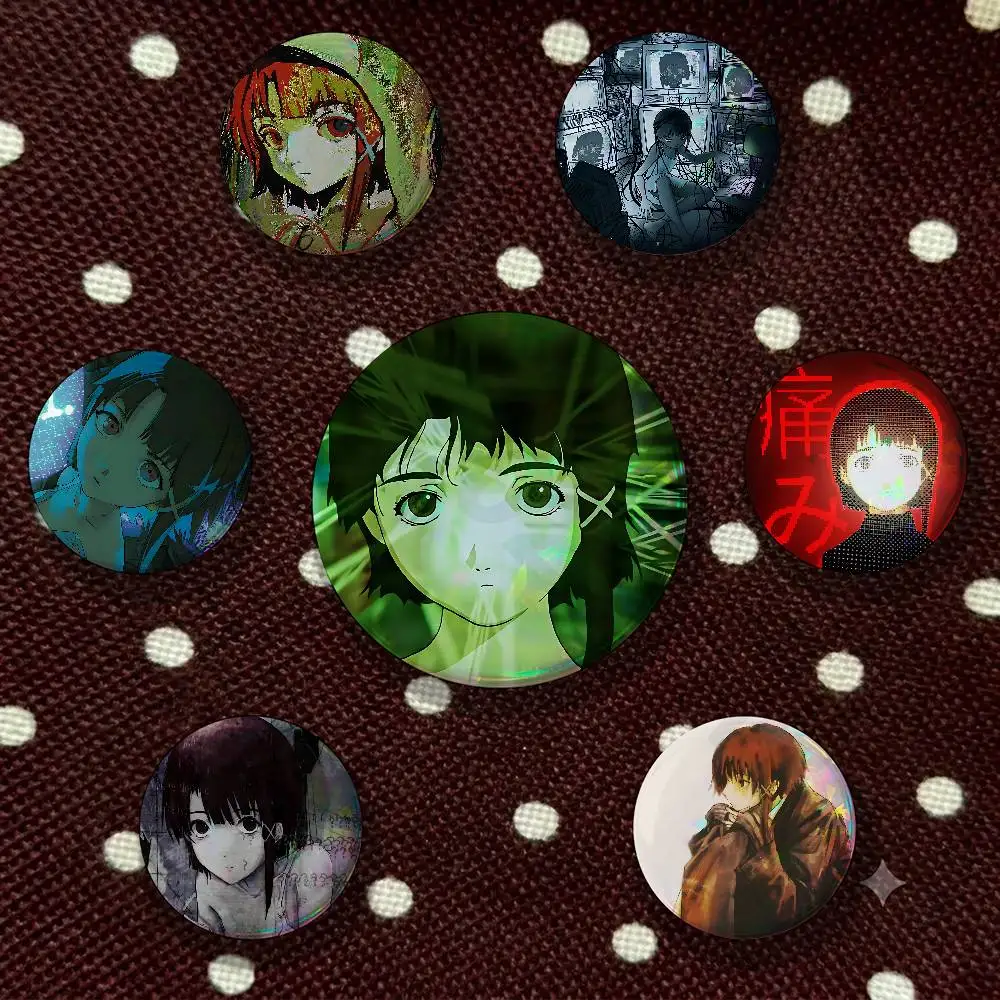 Serial Experiments Lain 32/44/58mm Handmade Pins Round Brooch Badge Backpacks Clothes Jewelry Gifts