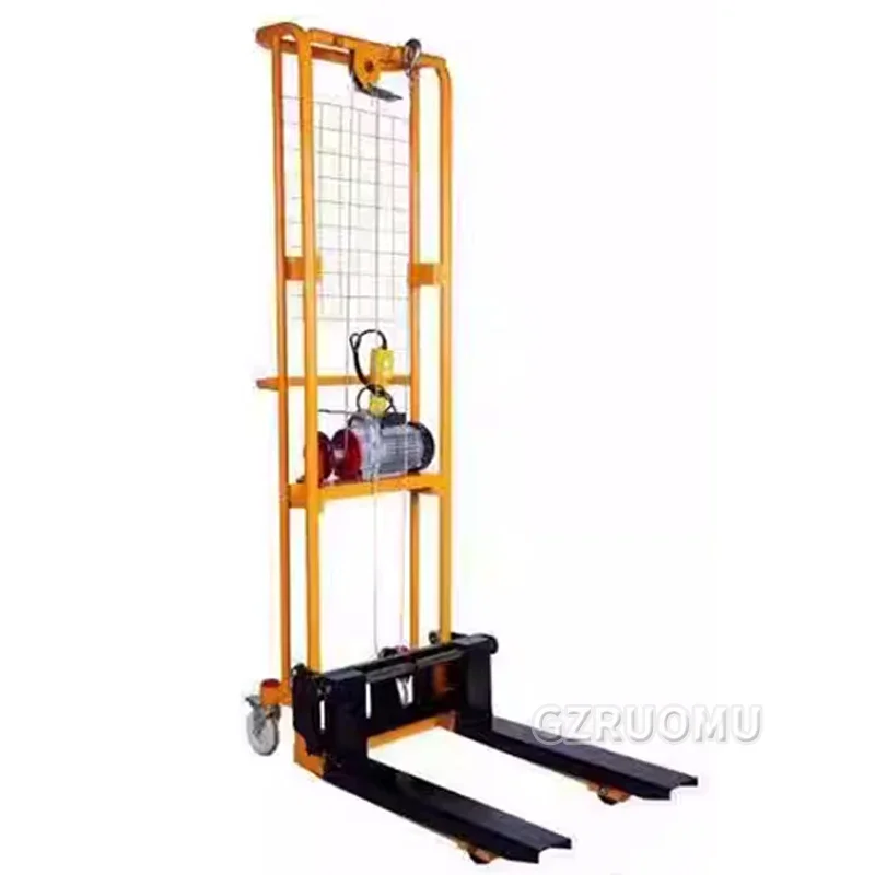 400KG Electric Forklift Small Stacker Manual Handling Miniature Electric Lift Car Light Household Loading and Unloading Truck