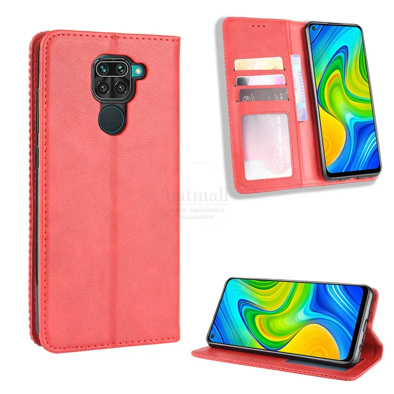 Luxury Retro Magnetic Leather Flip Cover For Xiaomi Redmi Note 9 Global Case Book Wallet Card Stand Soft Cover Mobile Phone Bags