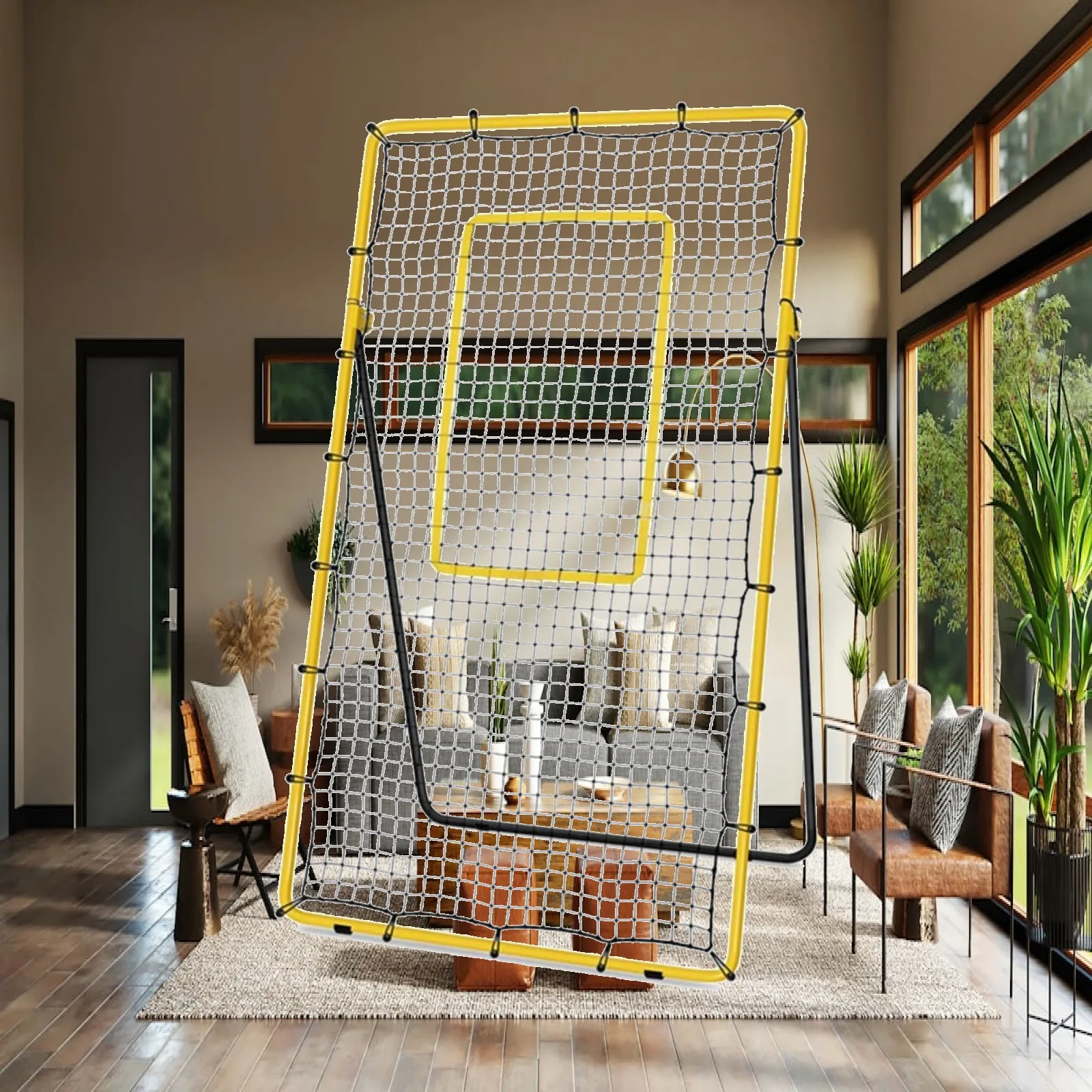 Rust-Resistant Volleyball Rebounder Net Bungee-Cord Attachment, Solo, for Backyard