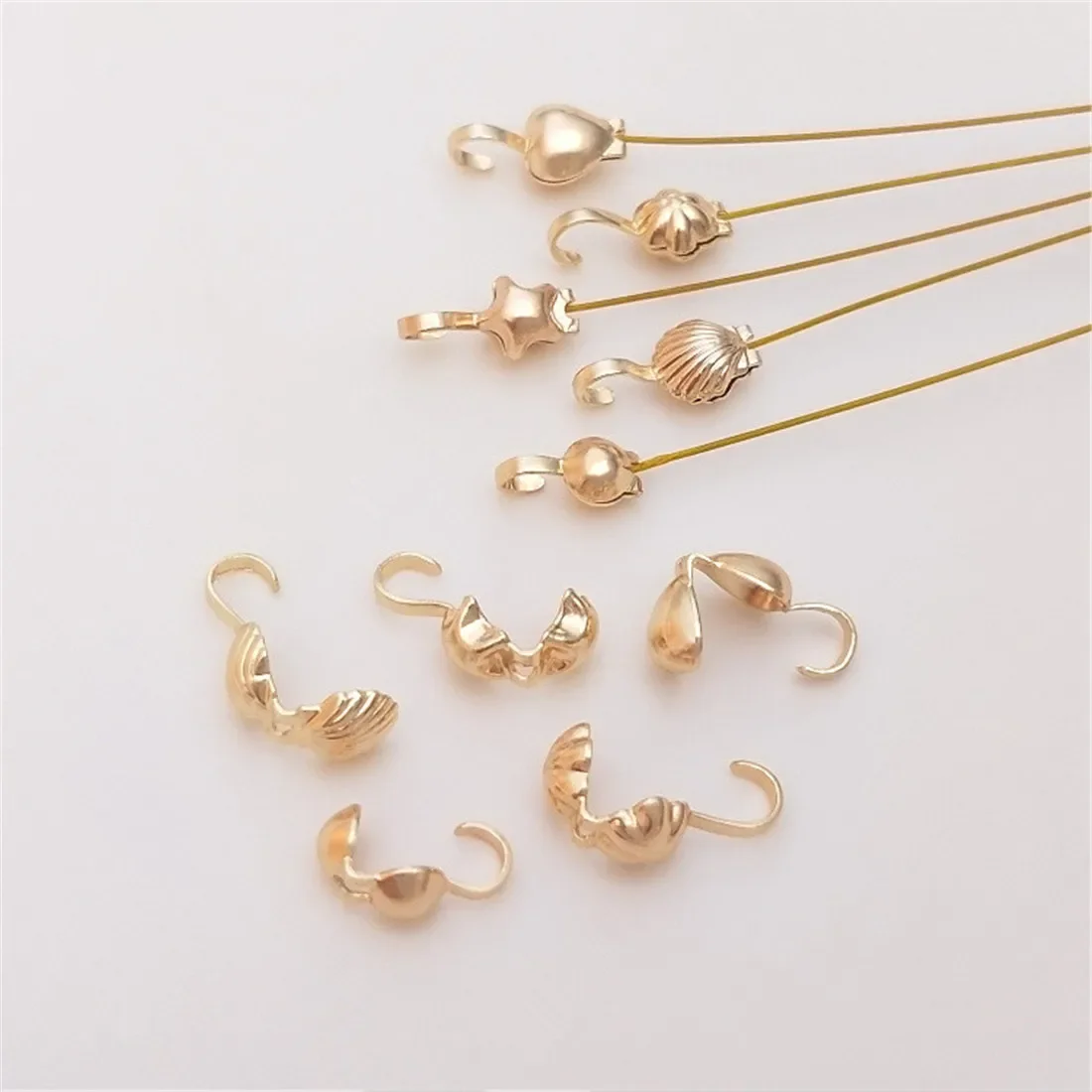 Shell Bag Buckle 14K Gold Flower Five Pointed Star Heart-shaped Hook Buckle Closure Buckle DIY Material Jewelry Accessories C039