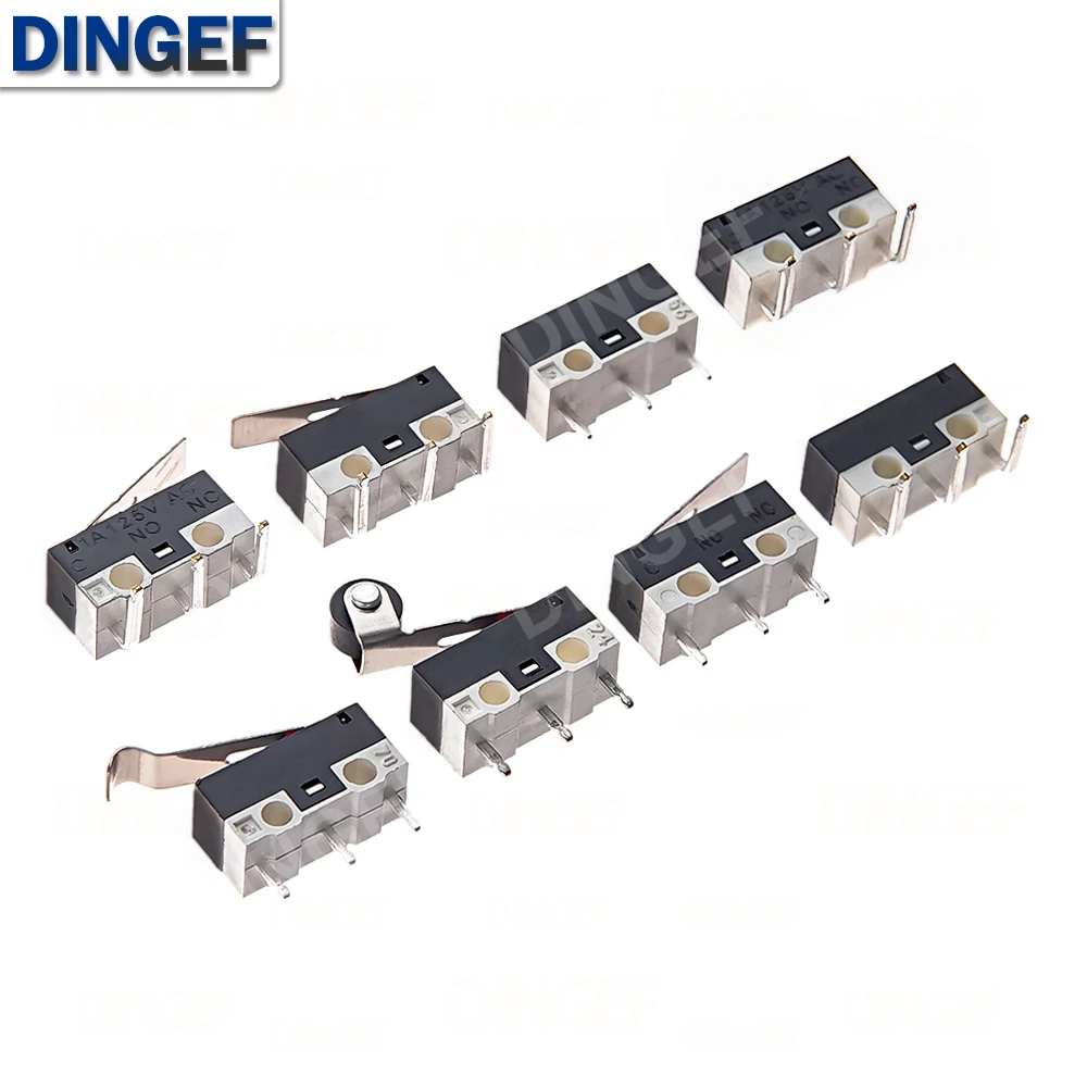 10PCS 1A 125V Micro Limit Switch Momentary Push Button Switch AC Mouse Switch 3Pins Long Handle Roller Lever Arm SPDT 12X6X6MM