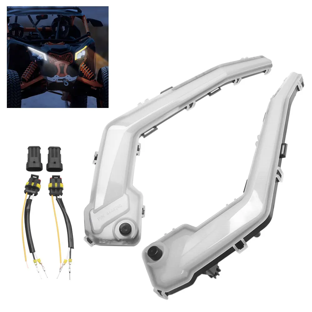 

UTV Front Signature Light Assembly W/ Flashing Light For Can-Am Maverick X3 Max X DS RS XMR XRC Turbo R RR 2017-2024