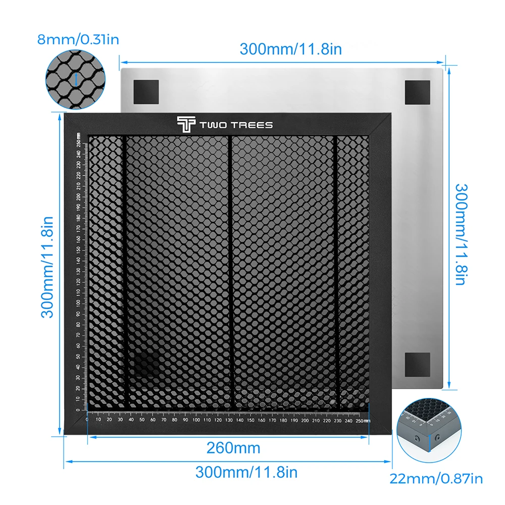 

Laser Engraver Honeycomb Working Table Steel Panel Board Platform for TTS-55 Laser Machine Clean Cutting Work 300x200mm