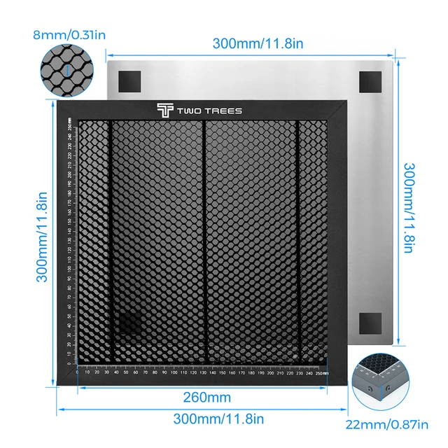 Części wyposażenia laserowego Stół roboczy o strukturze plastra miodu do maszyny do cięcia CO2 / grawer laserowy TT-5.5S 320x220/300x300/400x400/430x400mm