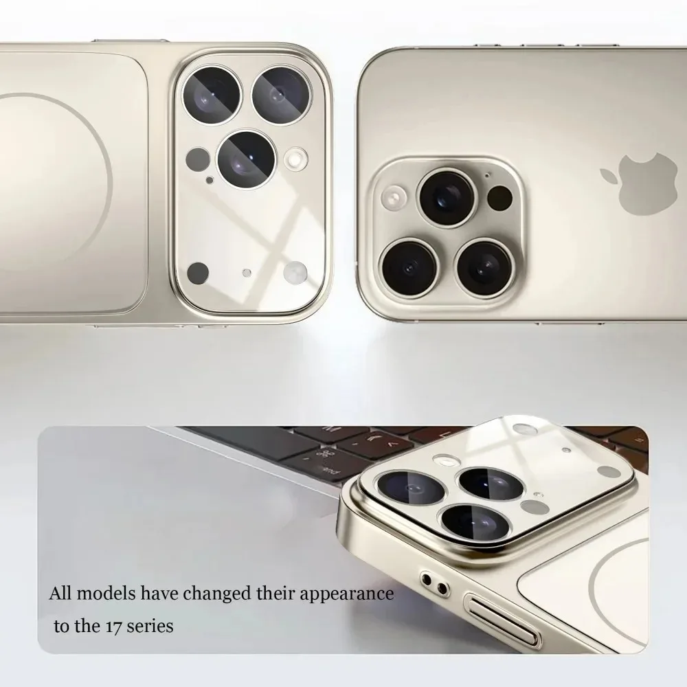 Modische matte Nano-Glashülle für iPhone 17, 16, 15, 14, 13, Pro Max | Plus 17-Air-Magnetrüstungshülle für kabelloses Magsafe-Laden – Detail 6