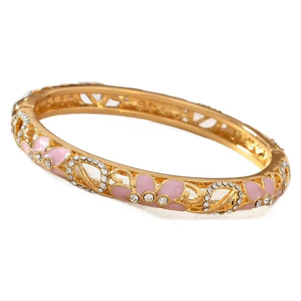 العرقية بالتنقيط النفط المينا سوار لامعة مفتوحة الجوف خارج زهرة الإسورة فراشة النمط الصيني خمر مصوغة بطريقة الإسورة الفتيات #5