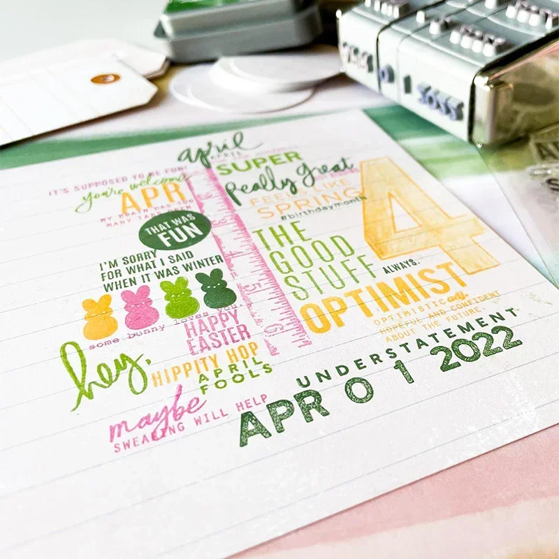 2024 New English Clear Stamp Feb Mar Apr Monthly Sentiments Transparent Stamps For DIY Scrapbooking/Photo Album Decor Stamps image 5