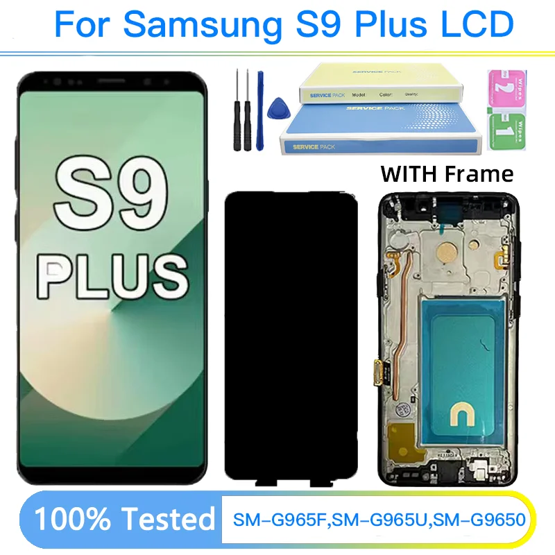 S9 + écran d'affichage pour Samsung S9 Plus LCD écran tactile numériseur G965 G965F G965U G9650 affichage avec cadre